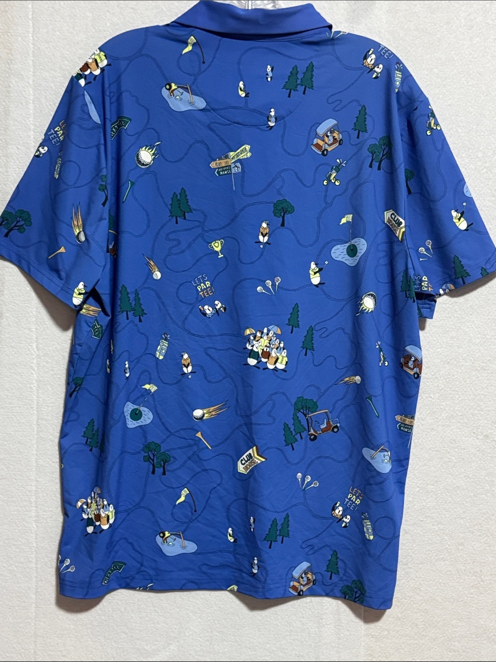 Penguin Blue Golf-Print Short Sleeve Polo Shirt - Picture 6 of 8